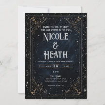Convite de Casamento Obsidiana Oráculo Meia-Noite 