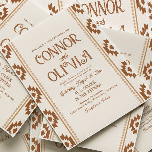 Convite de Casamento Ocidental Moderno
