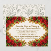 Convite de Casamento Ohio Red Carnation
