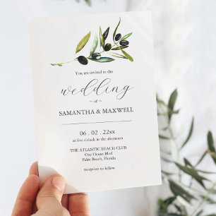 Convite de Casamento Oliva com Código QR para RSVP