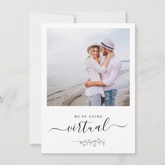 Convite de Casamento Online Minimalista com Foto (Frente)