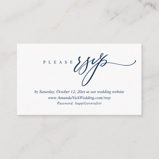 Convite de Casamento Online RSVP, Cartão de Letra  (Frente)
