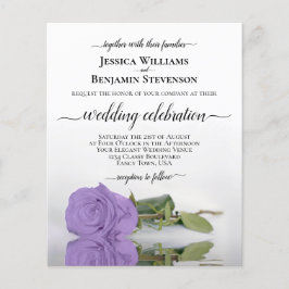 Convite de casamento ORÇAMENTAL Rosa de Reflexão