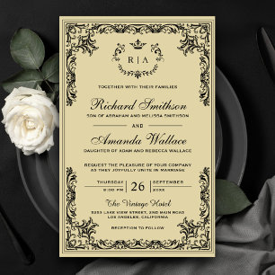 Convite de Casamento Orçamentário Ornamentado Perg