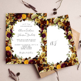 Convite de casamento orçamento floral outono queda