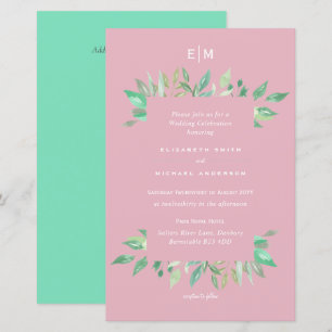 Convite de Casamento Orçamento Rosa Verde Carnaval