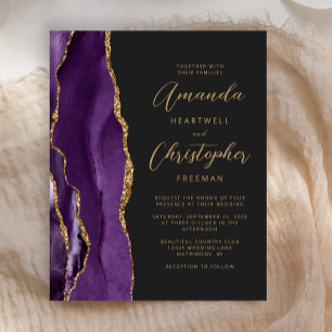 Convite de Casamento Orçamento Roxo Ágata Ardósia