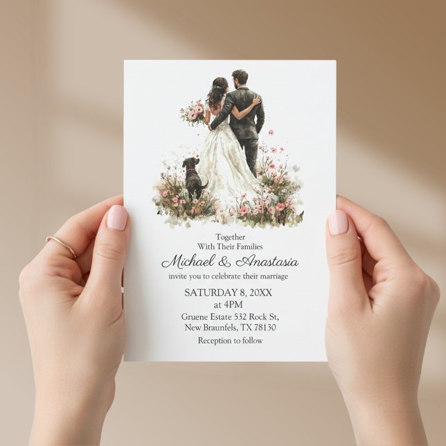 convite de casamento orçamento script chic moderno (Criador carregado)