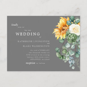 Convite de Casamento Orçamento Sunflower Bouquet C
