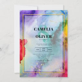 CONVITE DE CASAMENTO ORGULHO ARCO-ÍRIS Tinta LeahG