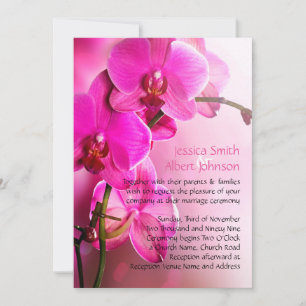 Convite de casamento Orquídea Rosa primavera