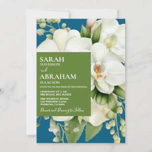 Convite de Casamento Orquídeas Brancas