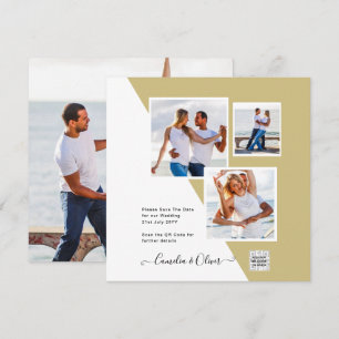 Convite de Casamento ou Anúncio da Data Dourado PH