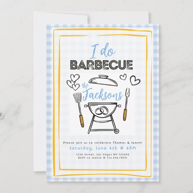 Convite de Casamento ou Festa de Noivado I Do BBQ (Frente)