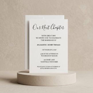 Convite de Casamento Our Next Chapter Simple Scrip