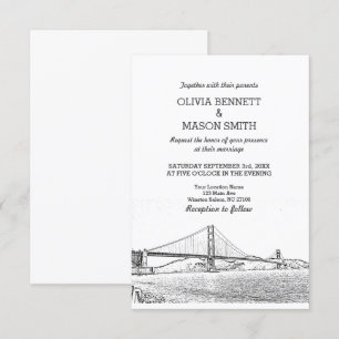 Convite De Casamento Ouro Para San Francisco