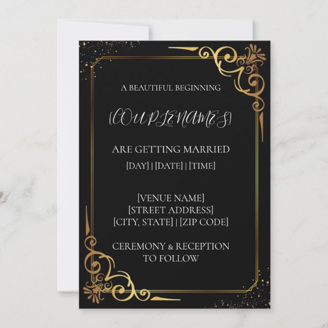 Convite de Casamento Ouro Preto (Frente)
