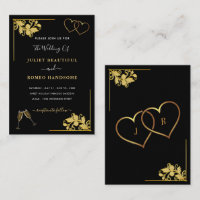 Convite de Casamento Ouro Preto Exemplo com Coraçõ