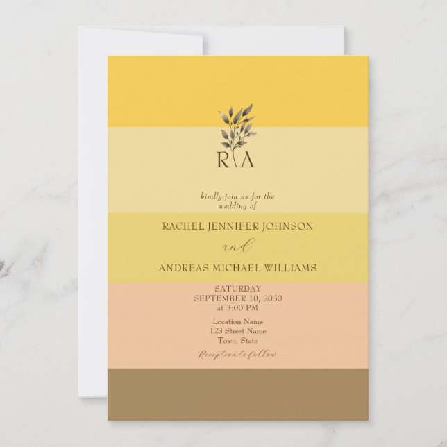 Convite de Casamento outono de Boho Único (Frente)