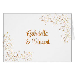 Convite de Casamento outono de Borda Folha de Mape