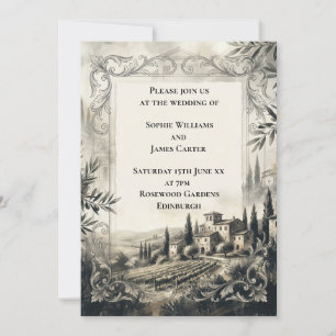 Convite de Casamento Paisagem Castelo de Carvão