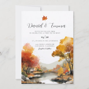 Convite de Casamento Paisagem de Outono