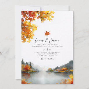 Convite de Casamento Paisagem Outono