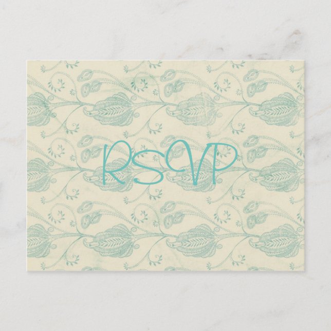 Convite de Casamento Paisley Vintage com Foto para (Frente)