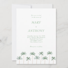Convite de Casamento Palmeiras na Praia