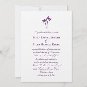 Convite de Casamento Palmeiras - Roxo