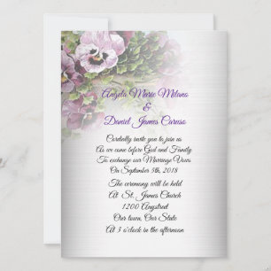 Convite de casamento Pansies floral