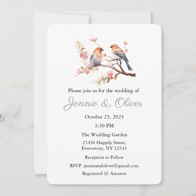 Convite De Casamento, Papel de carta De Casamento, (Frente)
