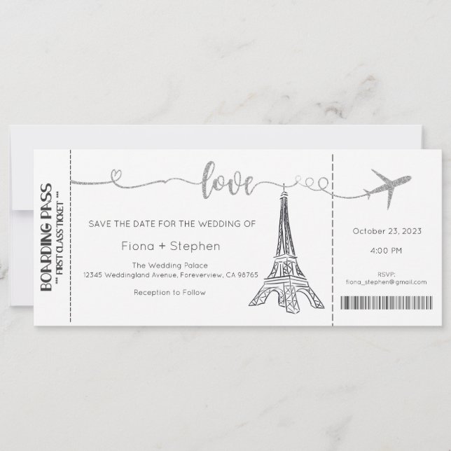 Convite De Casamento, Papel de carta De Casamento, (Frente)