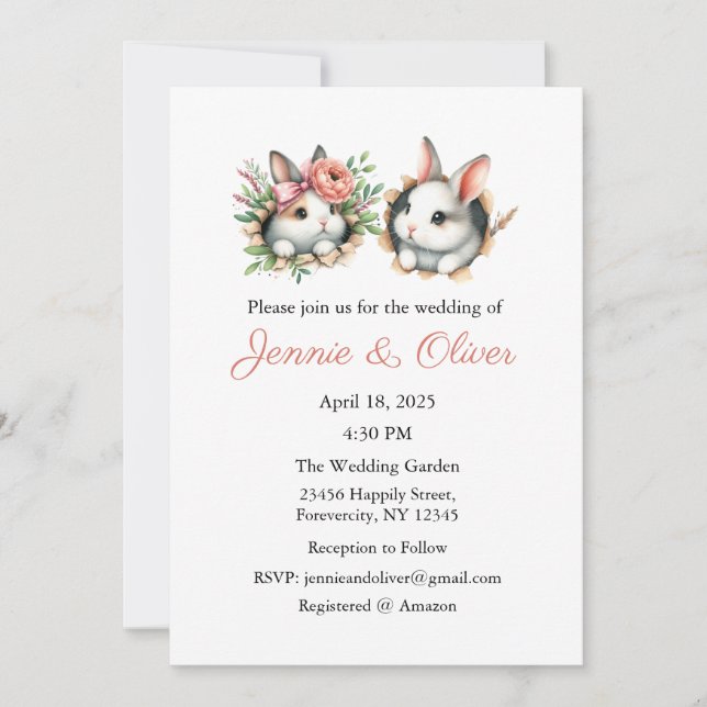 Convite De Casamento, Papel de carta De Casamento, (Frente)