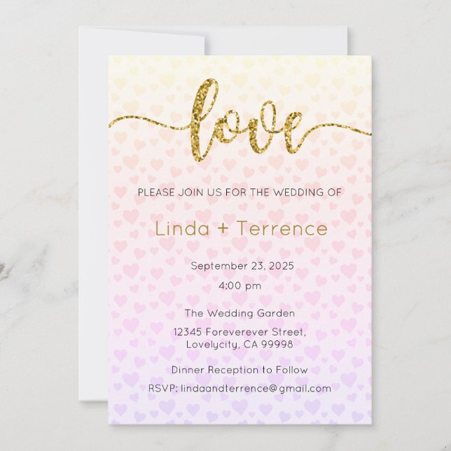 Convite De Casamento, Papel de carta De Casamento, (Frente)
