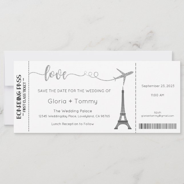 Convite De Casamento, Papel de carta De Casamento, (Frente)