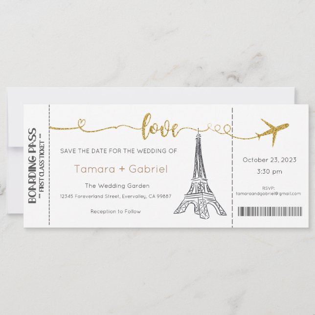 Convite De Casamento, Papel de carta De Casamento, (Frente)