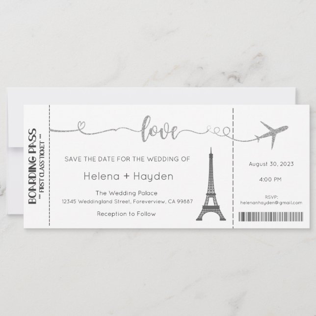 Convite De Casamento, Papel de carta De Casamento, (Frente)