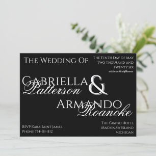 Convite de Casamento Papel Picado Preto e Branco