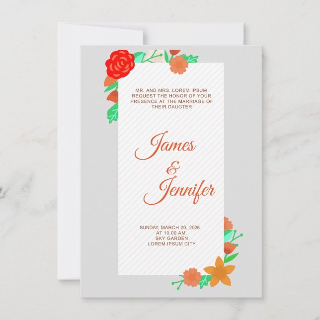 convite de casamento #papelaria de casamento (Frente)