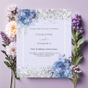 Convite de casamento para 25 de prata rosa de lava