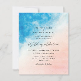 Convite de casamento para a praia de Watercolor