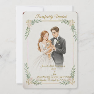 convite de casamento para amantes de gatos