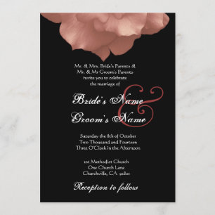 Convite de casamento para as Pétalas de Rosa de P