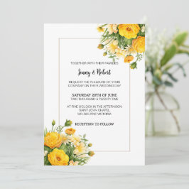 Convite de casamento para Buquê Primavera Amarelo