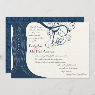 Convite De Casamento Para Cabeças Da Árvore marinh