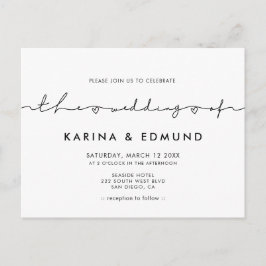 Convite de casamento para caligrafia moderna minim