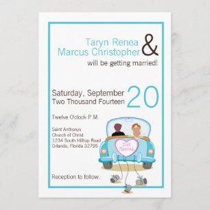 Convite de casamento para carros de noiva do 5x7