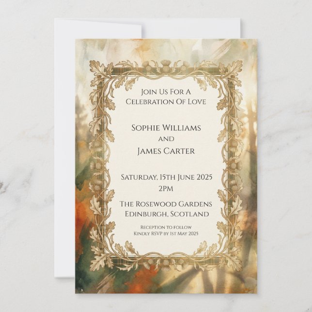 Convite de Casamento para Casamento em Highland Ne (Frente)