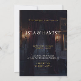 Convite de Casamento para Castelo Escocês Dark Got